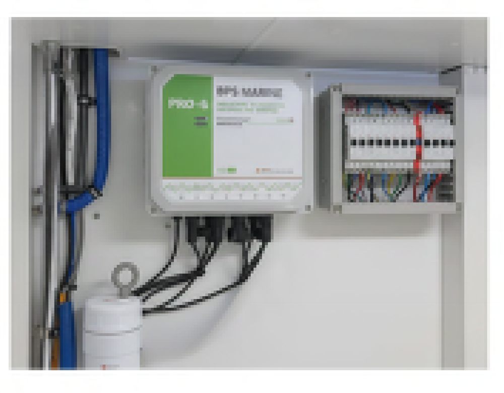Modulo di controllo BPS Marine PRO-8 installato nel vano tecnico